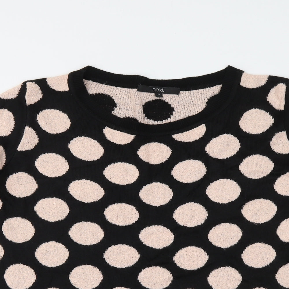 NEXT Womens Black Round Neck Polka Dot Acrylic Pullover Jumper Size 18