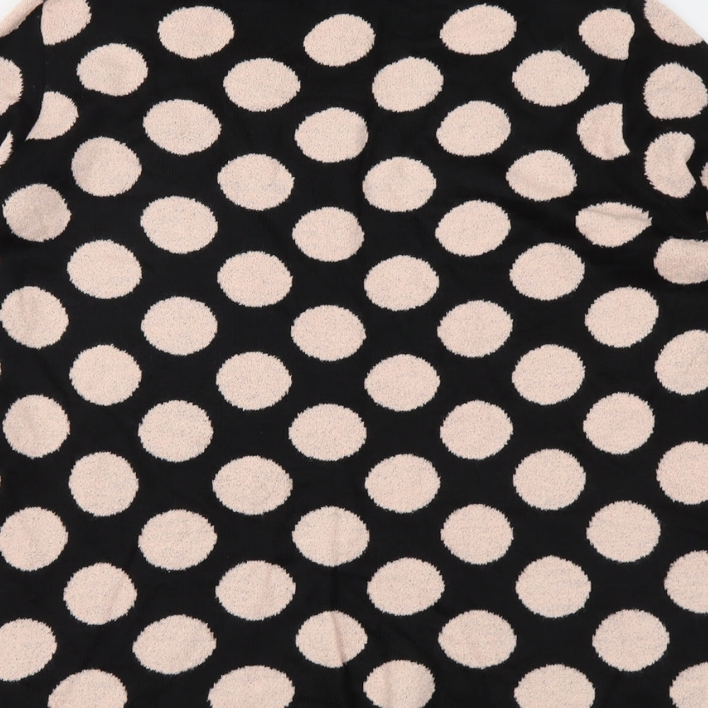 NEXT Womens Black Round Neck Polka Dot Acrylic Pullover Jumper Size 18