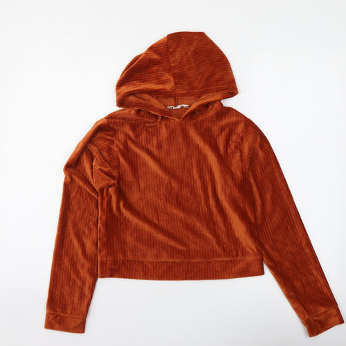 Candy Womens Brown Polyester Pullover Hoodie Size 12 Pullover