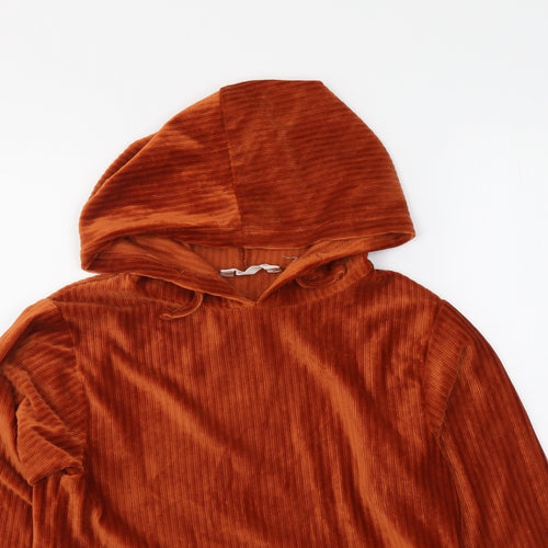 Candy Womens Brown Polyester Pullover Hoodie Size 12 Pullover