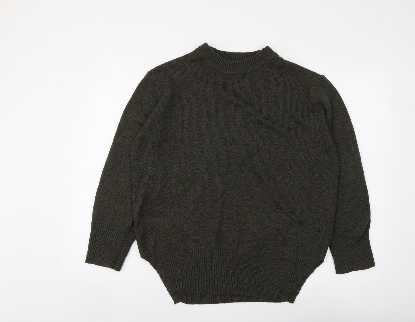 SheIn Womens Green Round Neck Polyester Pullover Jumper Size M
