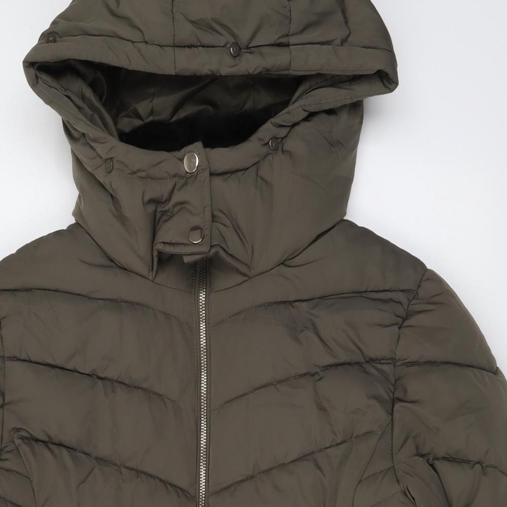 Primark Womens Green Jacket Coat Size L Zip