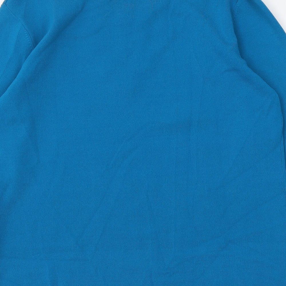 Casamia Womens Blue Viscose Basic Blouse Size M V-Neck