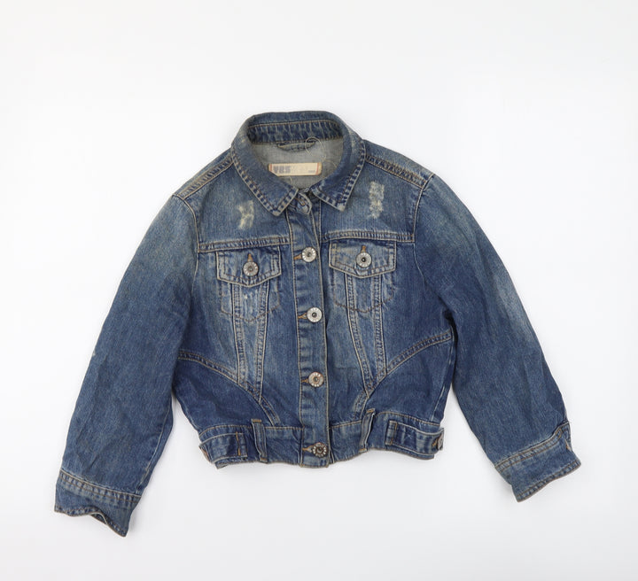 New Look Womens Blue Jacket Size 8 Button