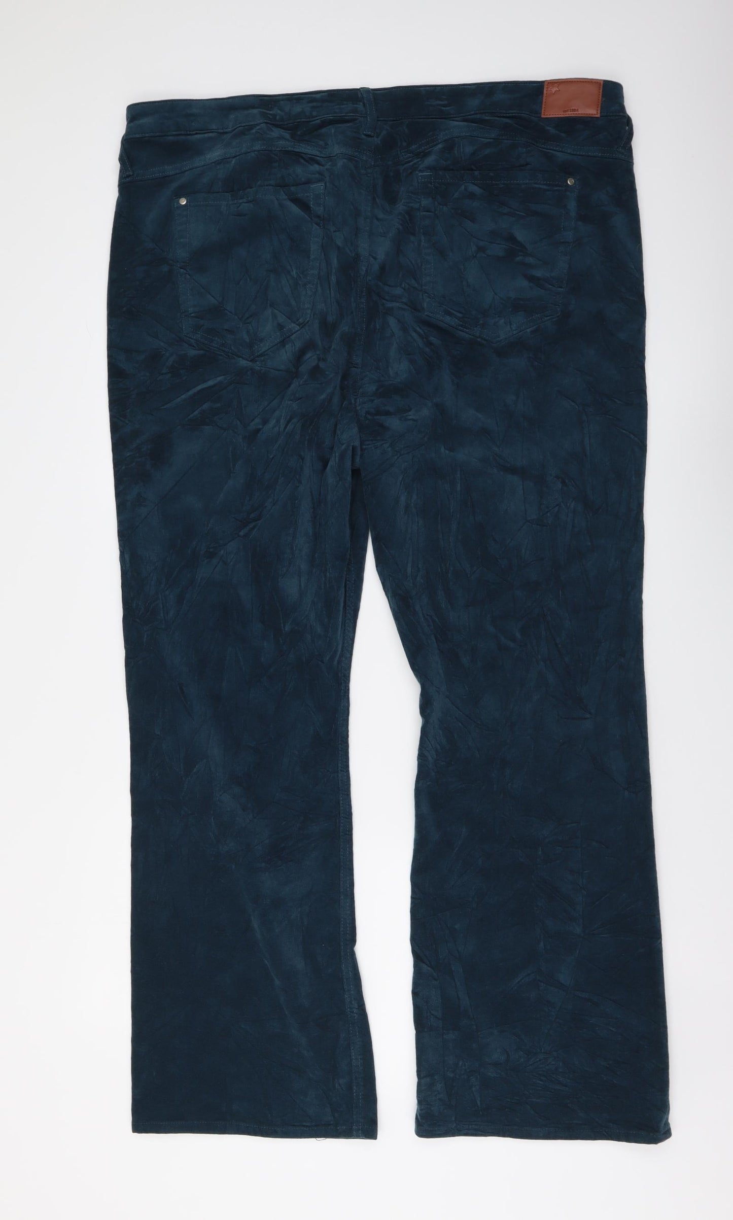 Marks and Spencer Womens Blue Cotton Bootcut Jeans Size 22 L30 in Regular Button