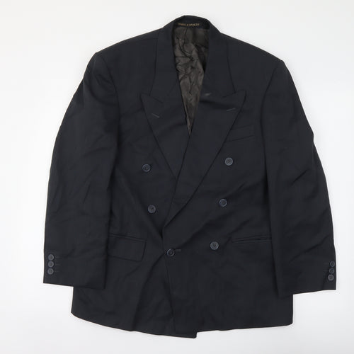 Marks and Spencer Mens Grey Striped Polyester Jacket Suit Size M