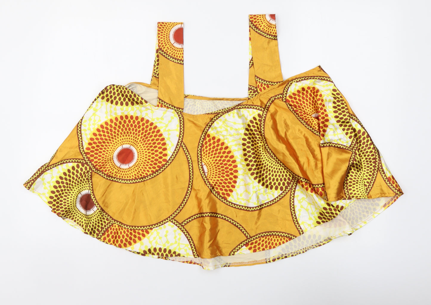 SheIn Womens Orange Geometric Polyester Camisole Tank Size XL Square Neck
