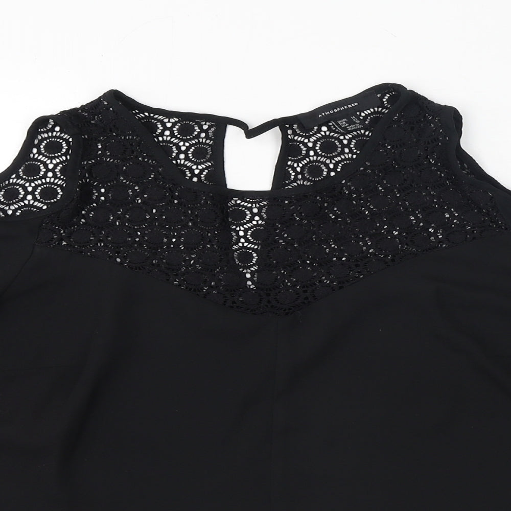 Primark Womens Black Polyester Camisole Blouse Size 14 Round Neck