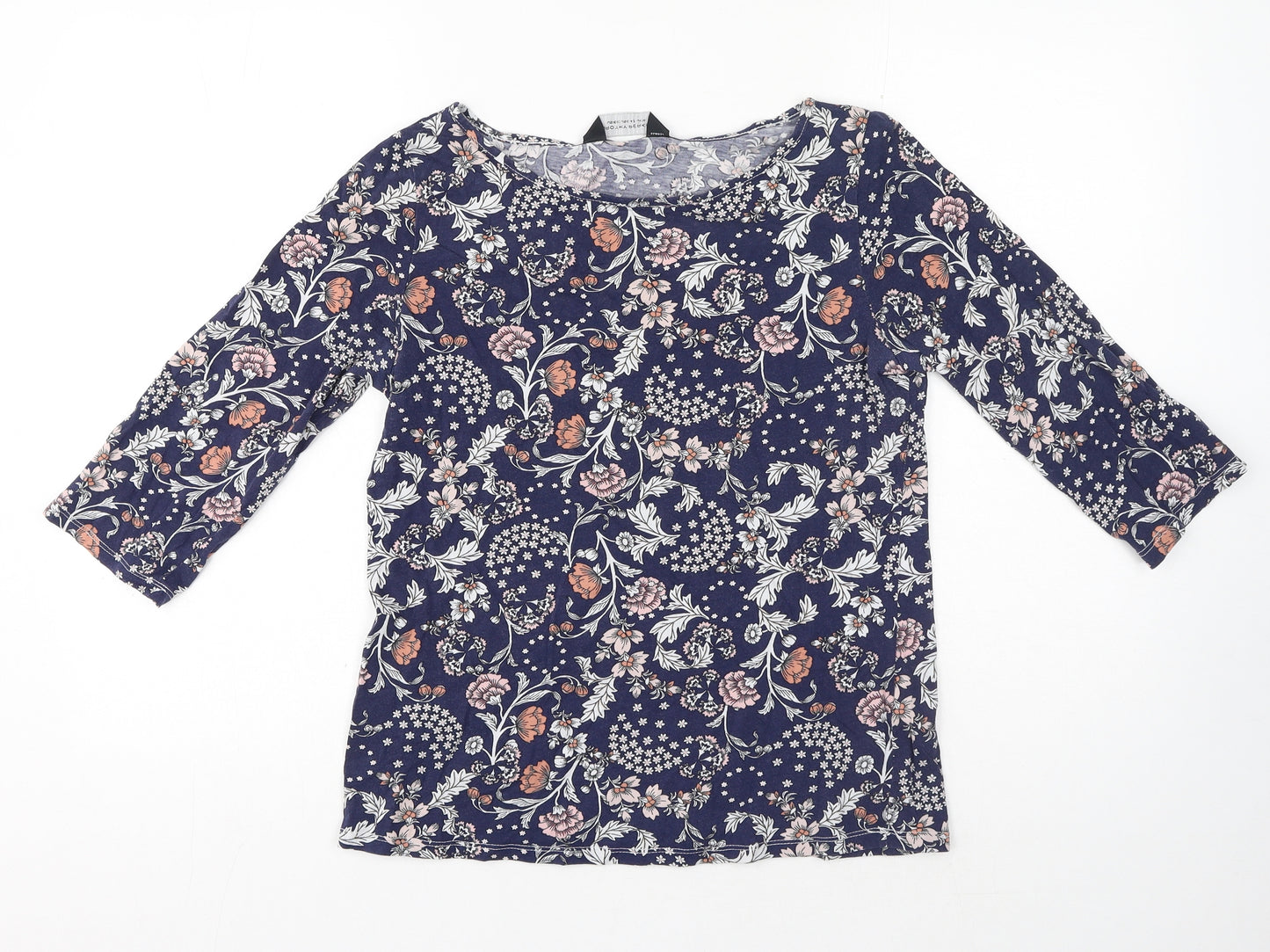 Dorothy Perkins Womens Multicoloured Floral Cotton Basic T-Shirt Size 14 Boat Neck