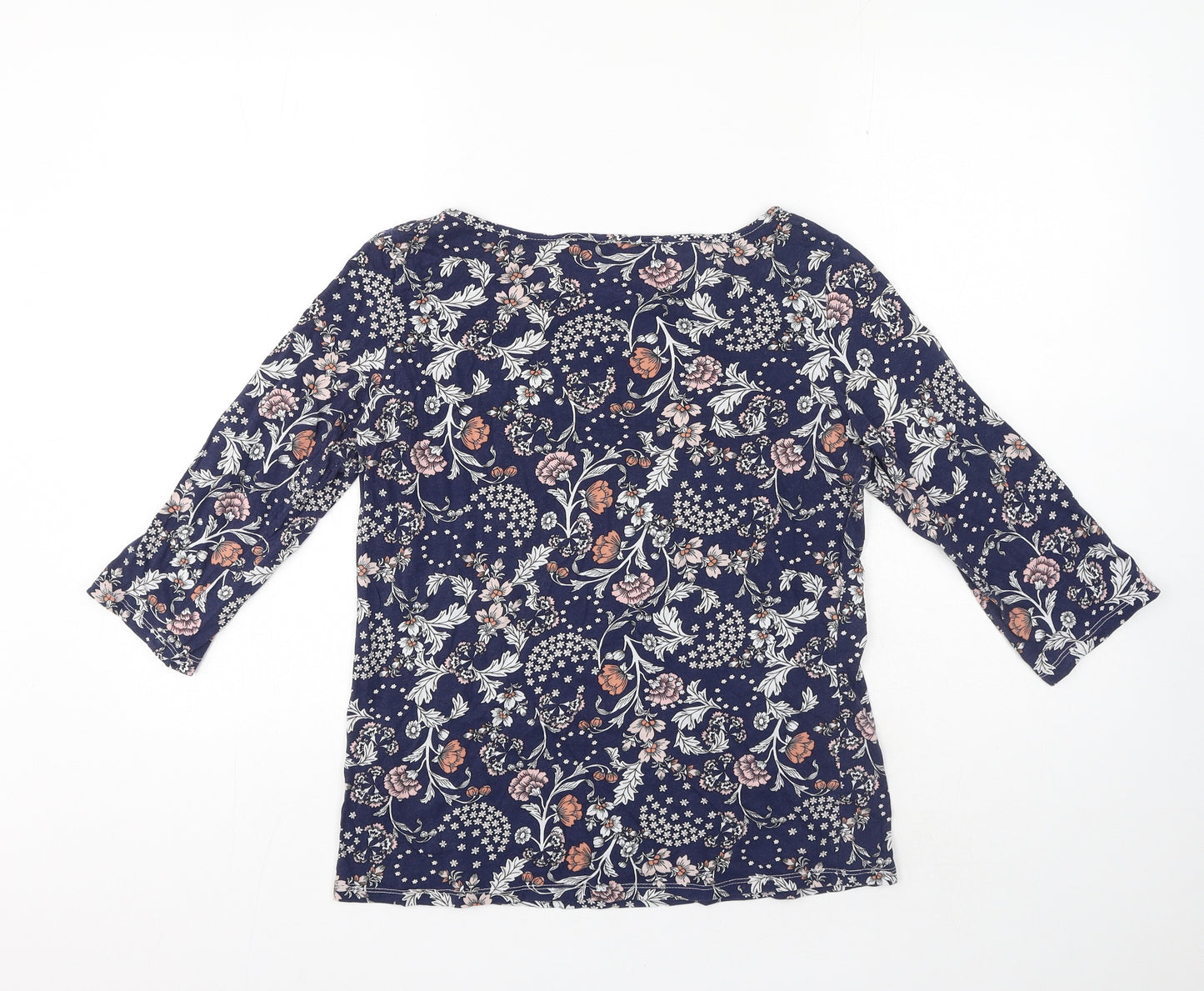 Dorothy Perkins Womens Multicoloured Floral Cotton Basic T-Shirt Size 14 Boat Neck