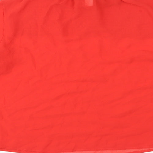 Monki Womens Red Polyester Basic Blouse Size XS High Neck