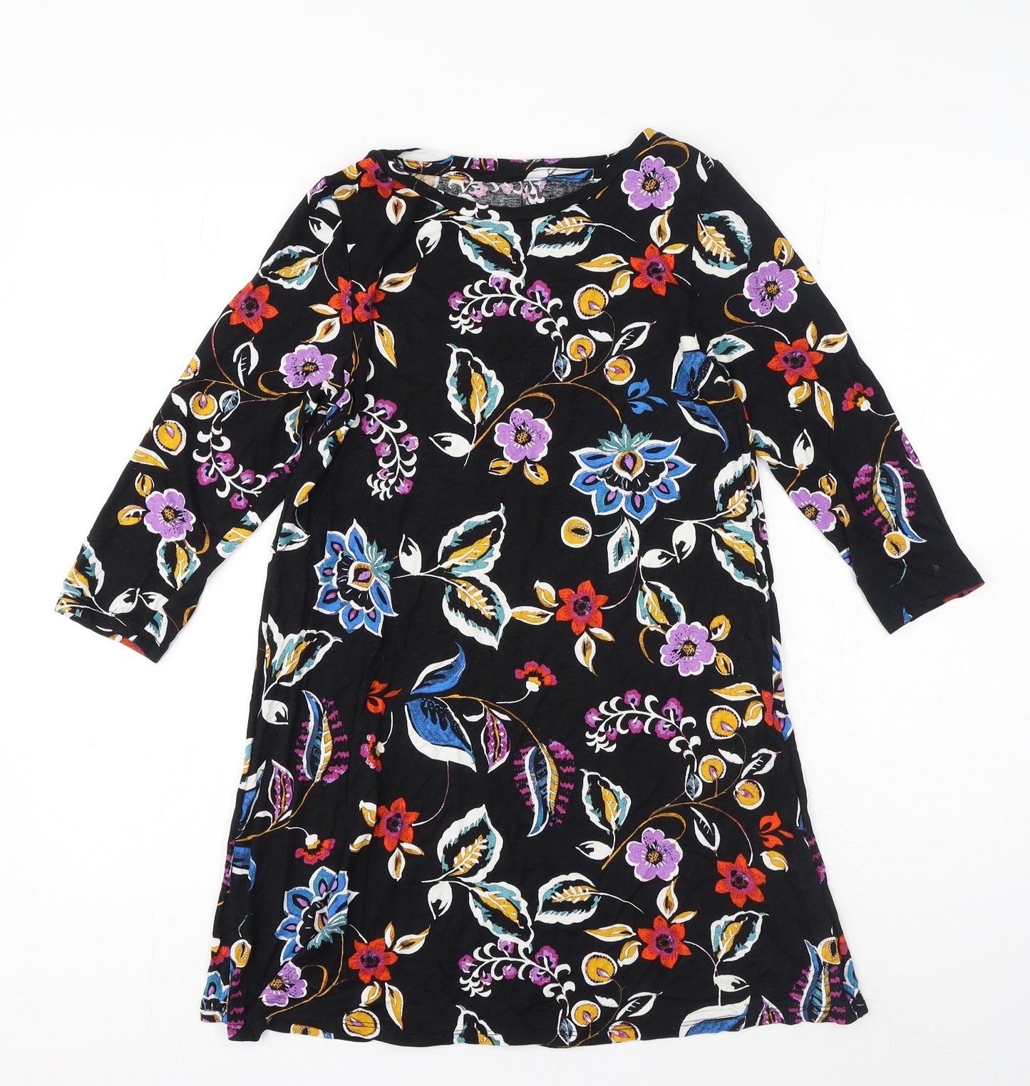 George Womens Multicoloured Floral Viscose A-Line Size 8 Round Neck Pullover