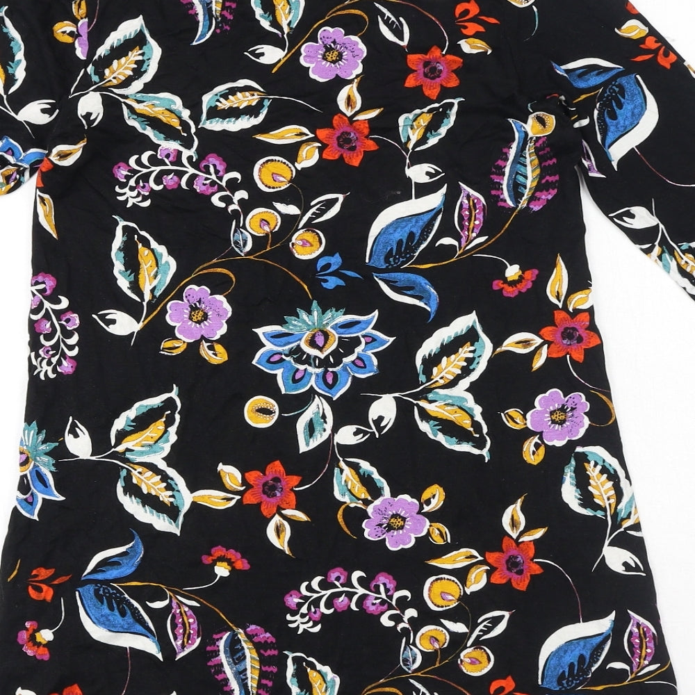 George Womens Multicoloured Floral Viscose A-Line Size 8 Round Neck Pullover