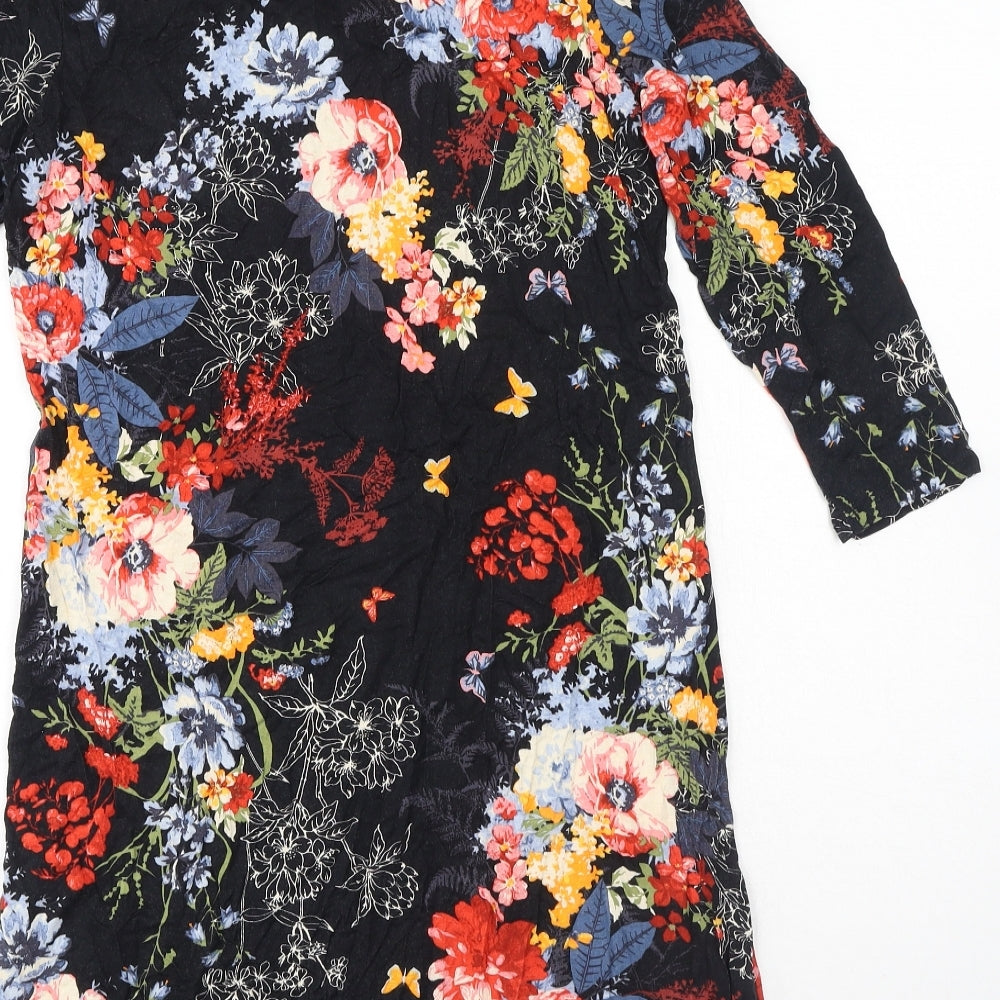 TU Womens Multicoloured Floral Polyester A-Line Size 14 Round Neck Pullover