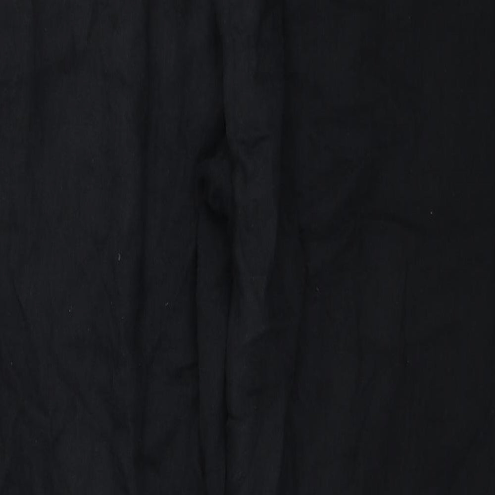 Per Una Womens Black Cotton Capri Trousers Size 20 L28 in Regular Button