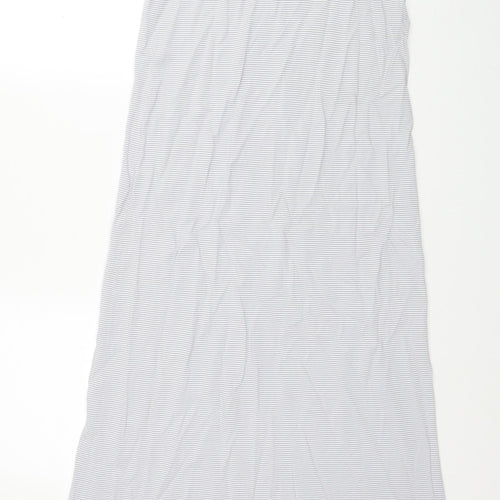 Zara Womens Grey Striped Viscose Tank Dress Size S V-Neck Pullover