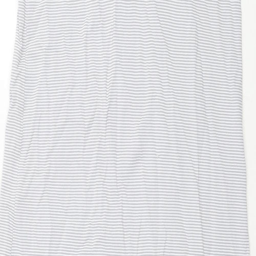 Zara Womens Grey Striped Viscose Tank Dress Size S V-Neck Pullover