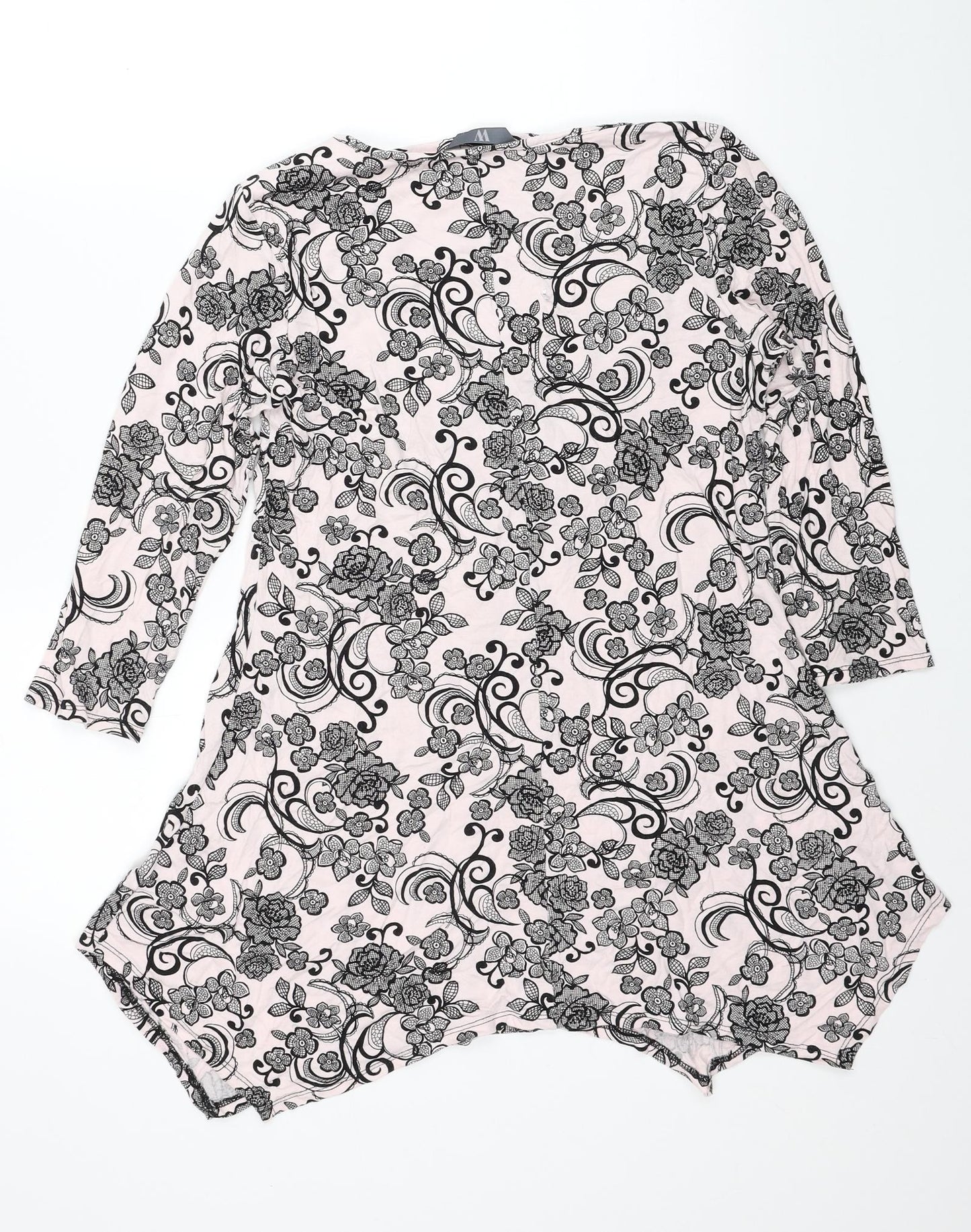 BHS Womens Pink Paisley Viscose Basic Blouse Size 14 V-Neck