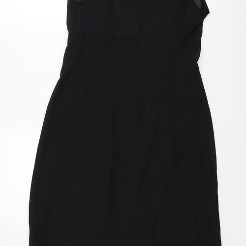 Autograph Womens Black Polyester A-Line Size 10 V-Neck Zip