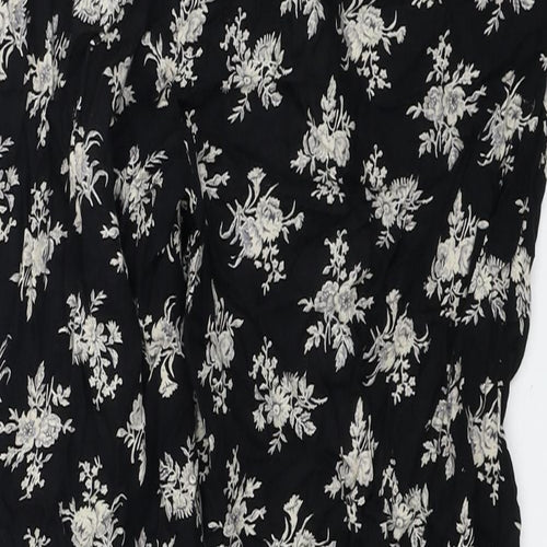 New Look Womens Black Floral Viscose Harem Trousers Size 10 L20 in Regular