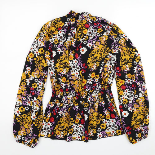 Outrageous Womens Multicoloured Floral Polyester Tunic Blouse Size 12 Round Neck