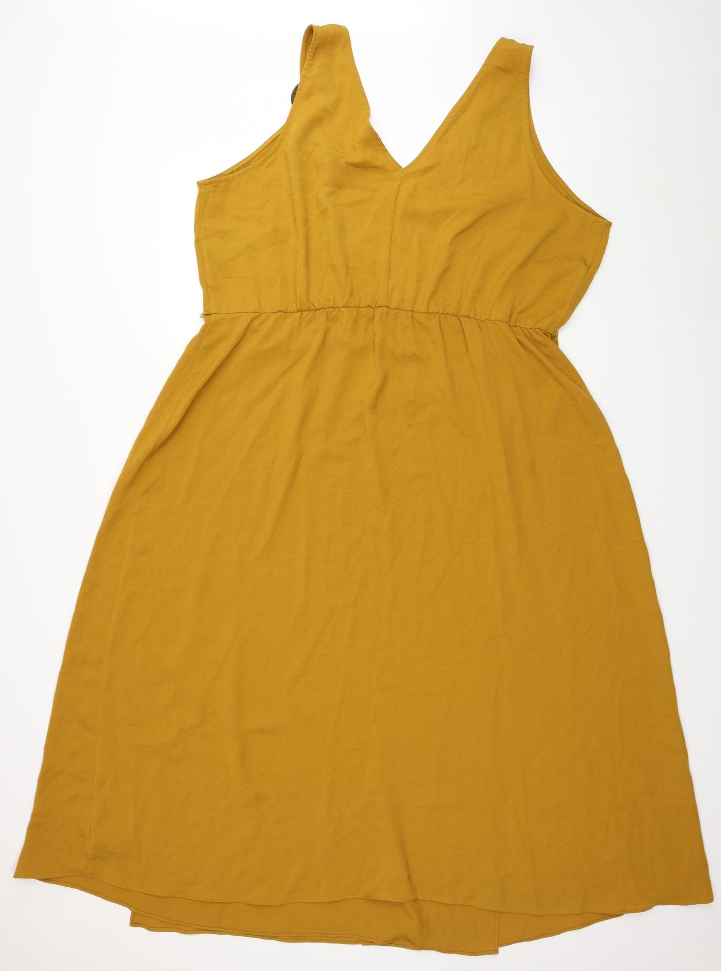 George Womens Yellow Polyester Maxi Size 22 V-Neck Pullover