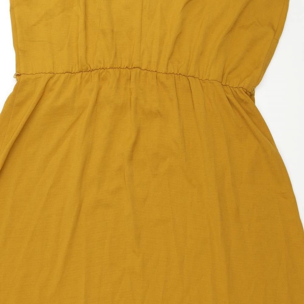 George Womens Yellow Polyester Maxi Size 22 V-Neck Pullover