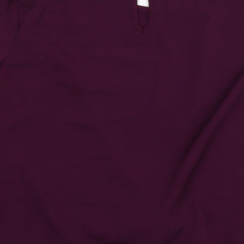 Primark Womens Purple Polyester Basic Blouse Size 6 Round Neck
