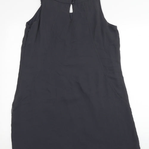 Kaliko Womens Grey Polyester A-Line Size 12 Round Neck Button - Roses