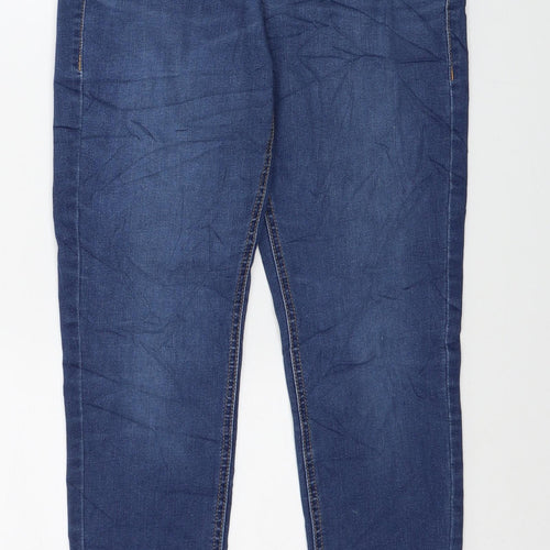 Marks and Spencer Womens Blue Cotton Skinny Jeans Size 8 L28 in Regular Button