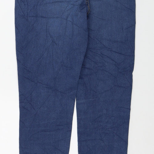 Marks and Spencer Womens Blue Cotton Skinny Jeans Size 8 L28 in Regular Button
