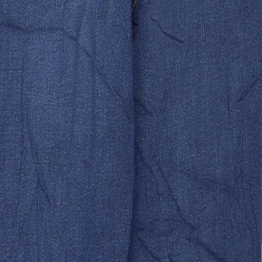 Marks and Spencer Womens Blue Cotton Skinny Jeans Size 8 L28 in Regular Button