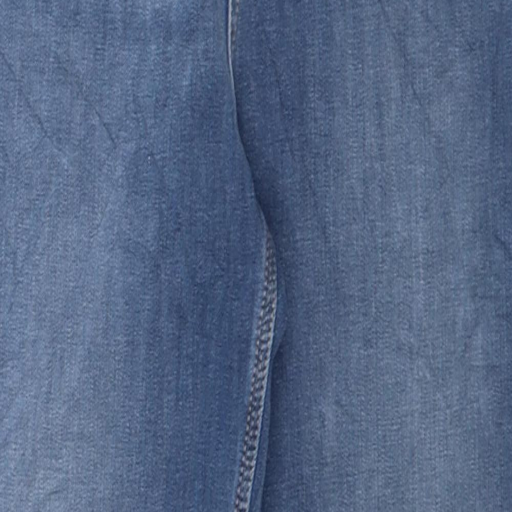 Marks and Spencer Womens Blue Cotton Straight Jeans Size 16 L30 in Regular Button