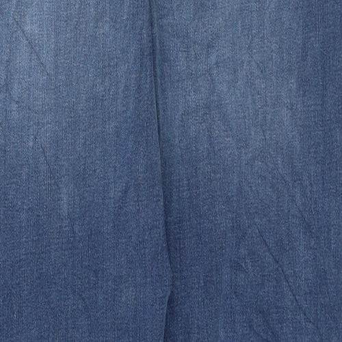 Marks and Spencer Womens Blue Cotton Straight Jeans Size 16 L30 in Regular Button
