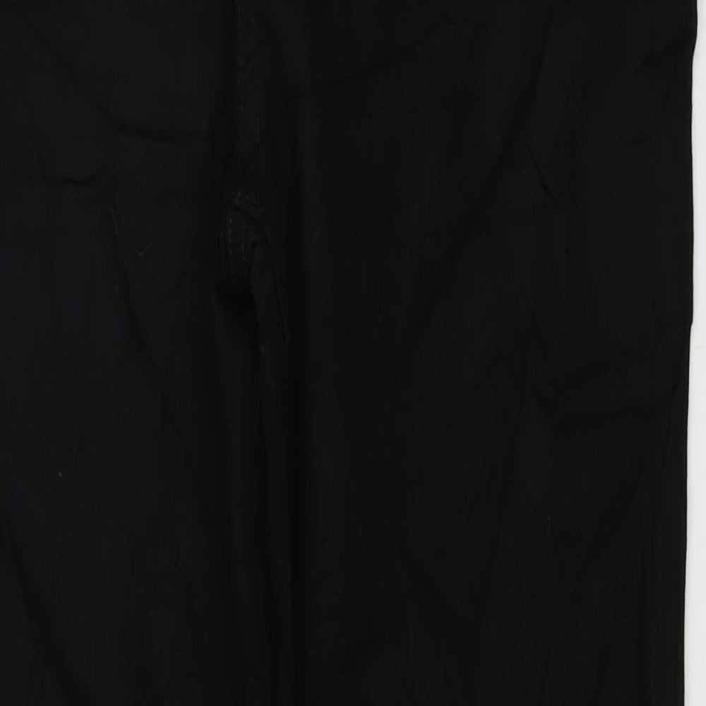 Marks and Spencer Womens Black Cotton Straight Jeans Size 14 L30 in Regular Button - Short