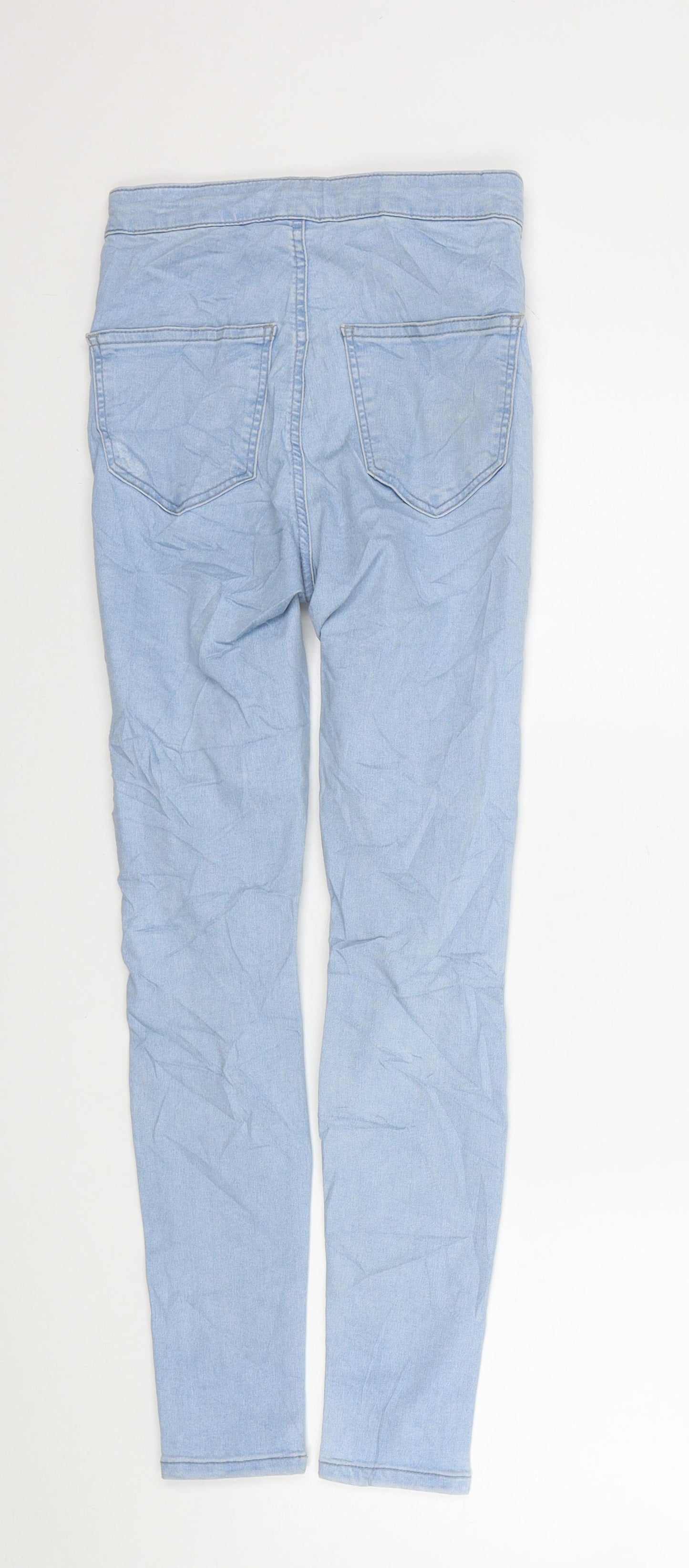 Topshop Womens Blue Cotton Skinny Jeans Size 25 in L30 in Regular Button