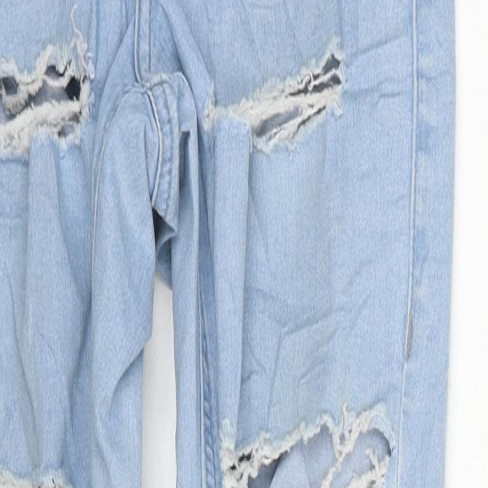 Topshop Womens Blue Cotton Skinny Jeans Size 25 in L30 in Regular Button