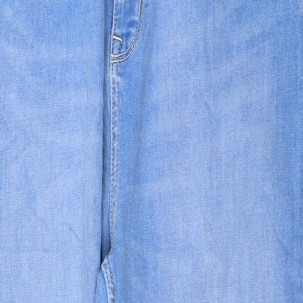Marks and Spencer Womens Blue Cotton Cropped Jeans Size 16 L21 in Regular Button