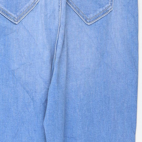 Marks and Spencer Womens Blue Cotton Cropped Jeans Size 16 L21 in Regular Button