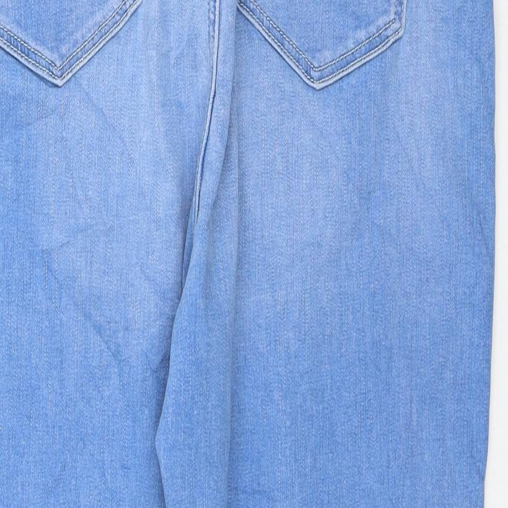 Marks and Spencer Womens Blue Cotton Cropped Jeans Size 16 L21 in Regular Button