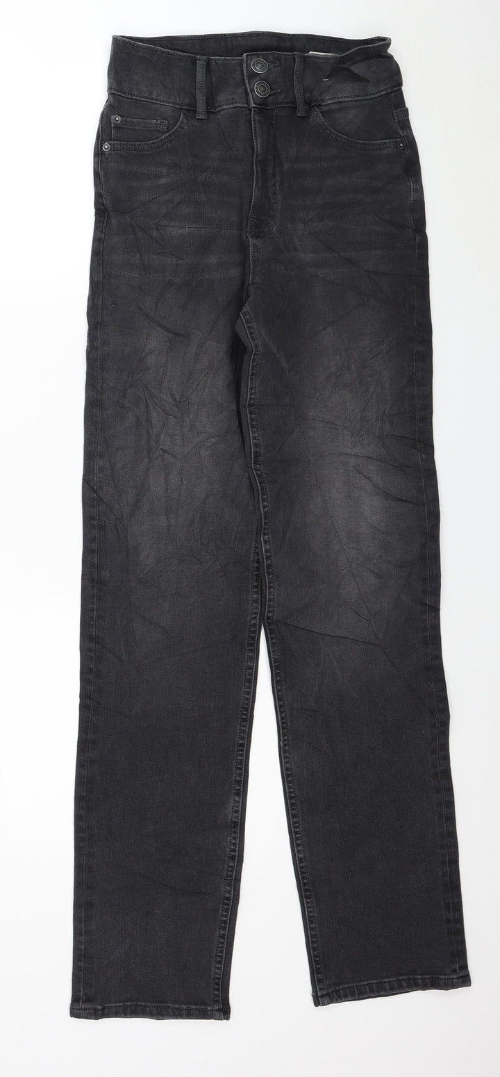 Marks and Spencer Womens Black Cotton Skinny Jeans Size 8 L30 in Regular Button - Sculpt