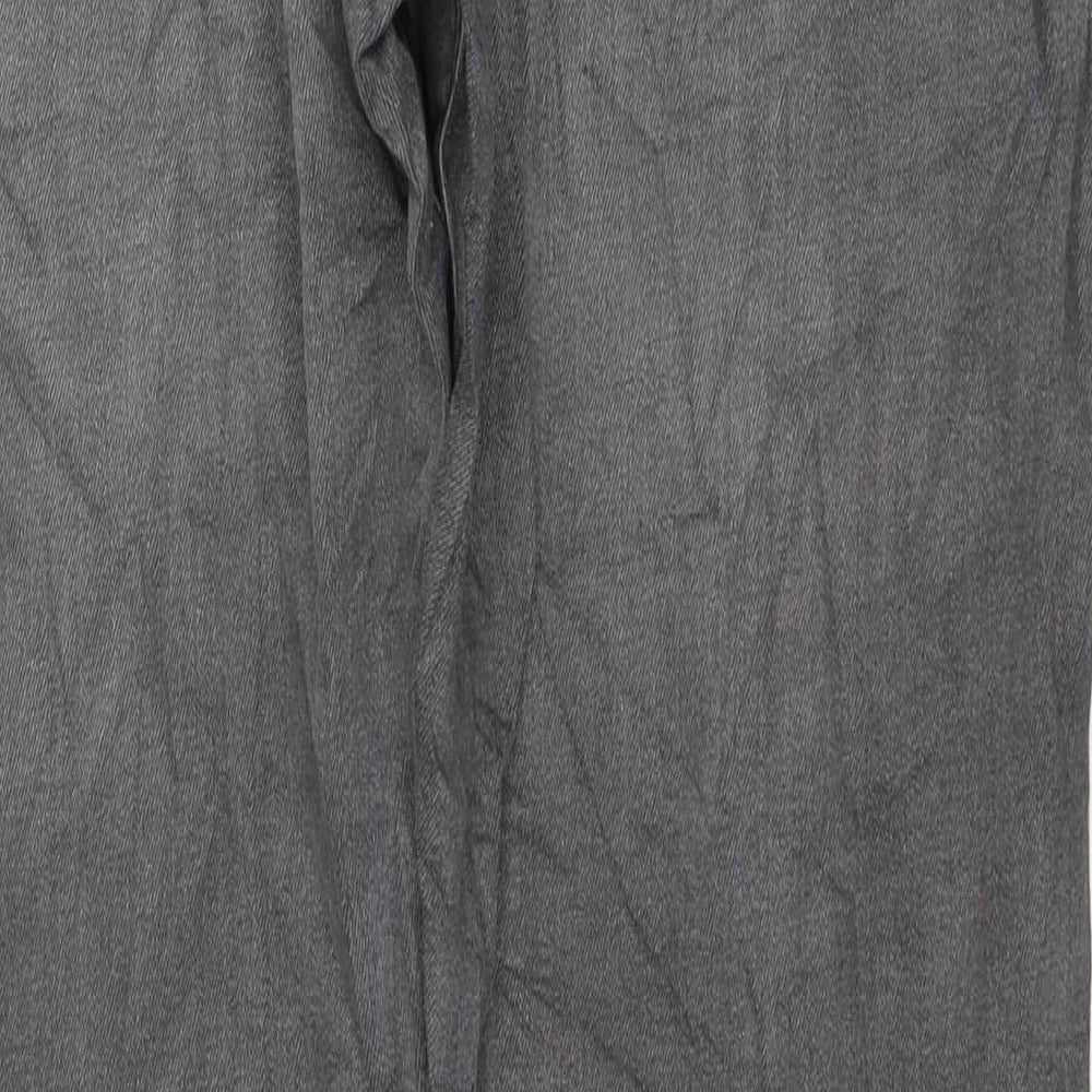 Marks and Spencer Mens Grey Cotton Straight Jeans Size 34 in L29 in Slim Button