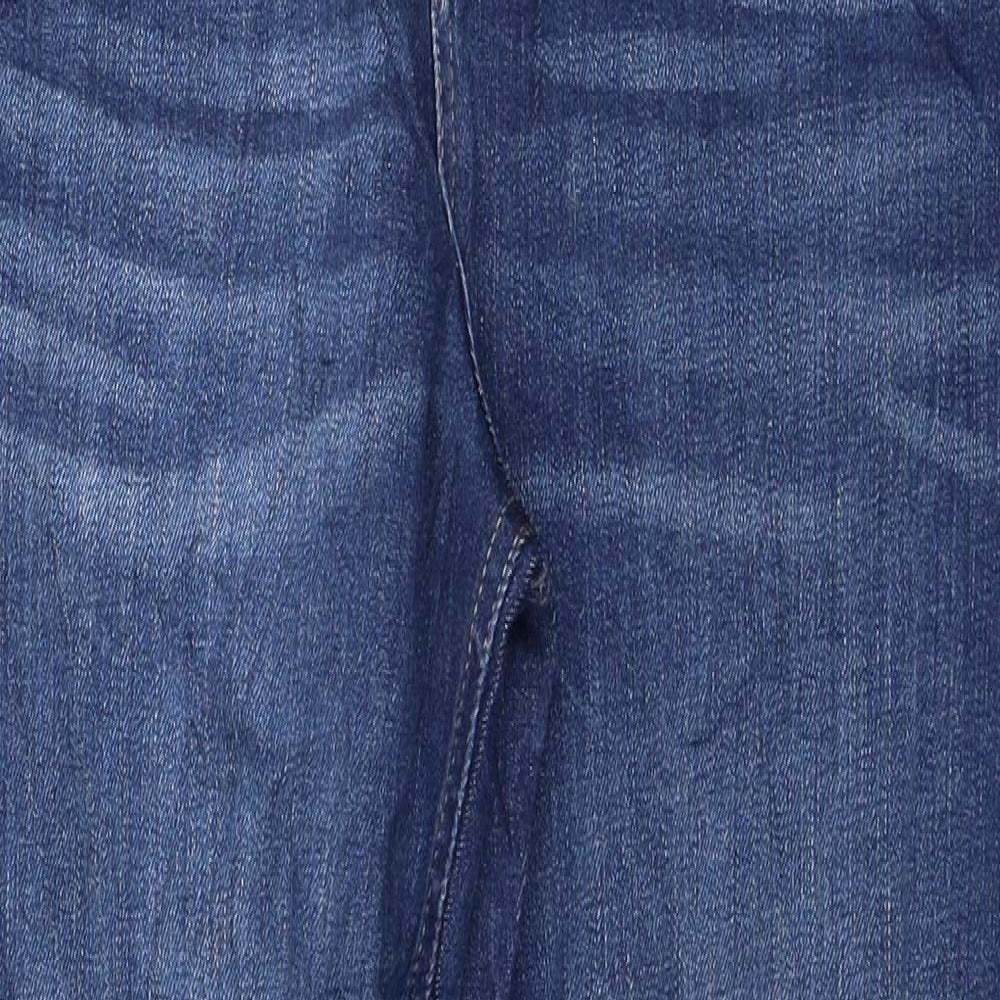Marks and Spencer Womens Blue Cotton Boyfriend Jeans Size 10 L29 in Regular Button