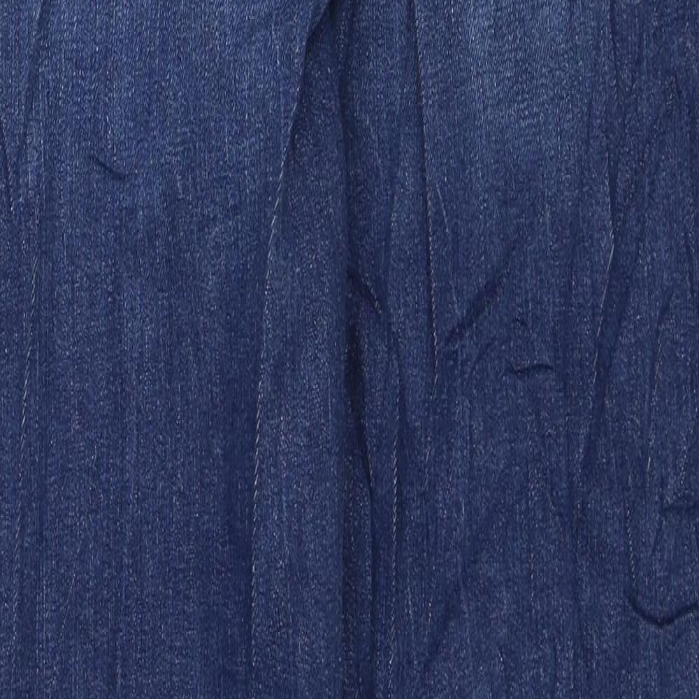 Marks and Spencer Womens Blue Cotton Boyfriend Jeans Size 10 L29 in Regular Button