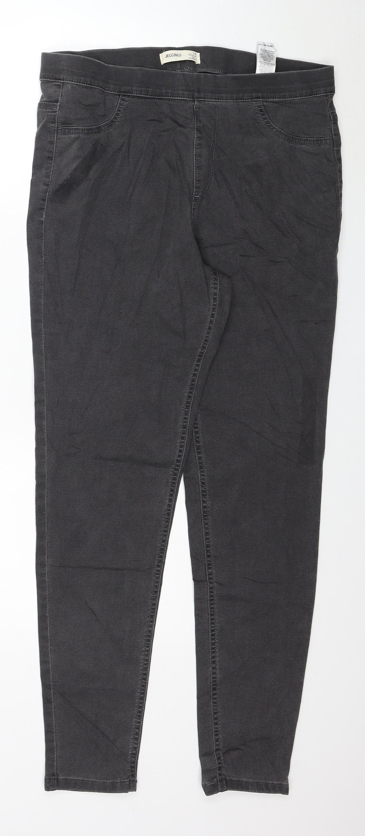 Marks and Spencer Womens Grey Cotton Jegging Jeans Size 14 L28 in Regular