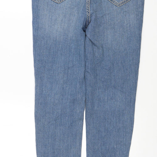 Marks and Spencer Womens Blue Cotton Skinny Jeans Size 10 L28 in Regular Button