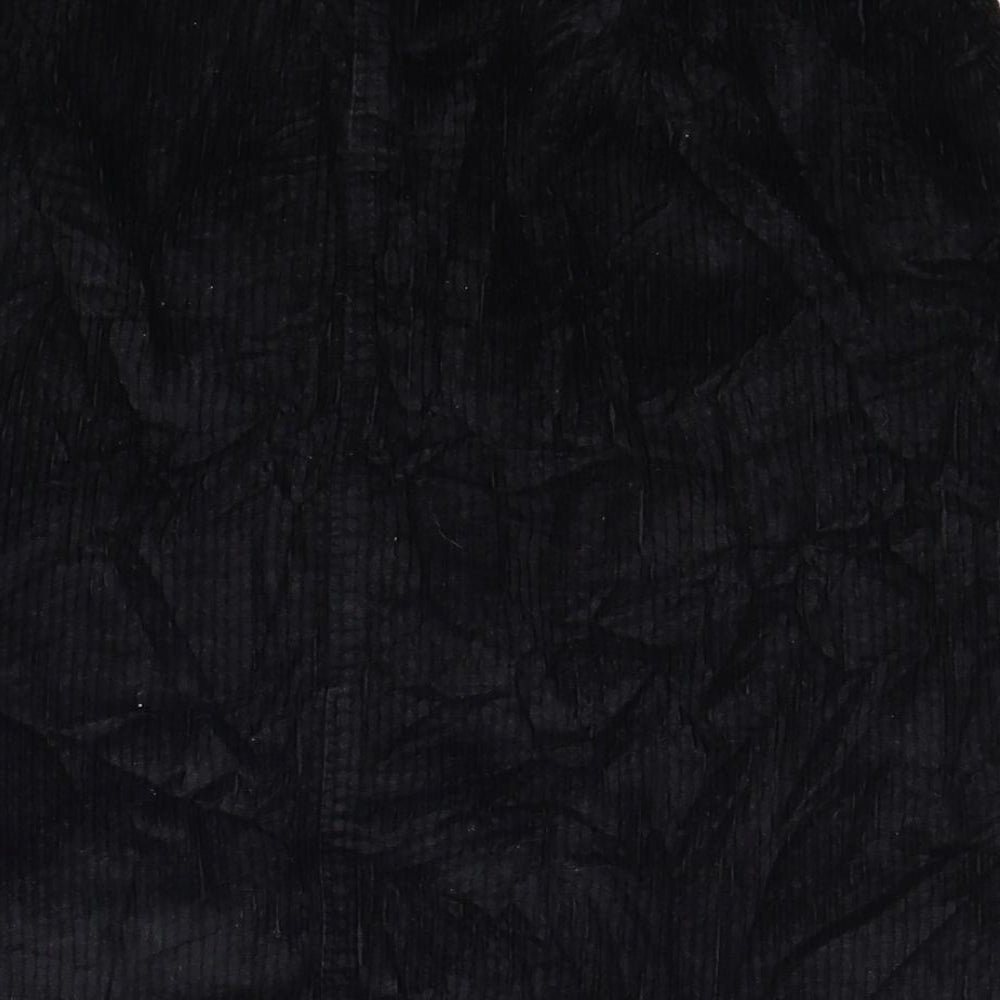 Fat Face Womens Black Cotton A-Line Skirt Size 8 Button