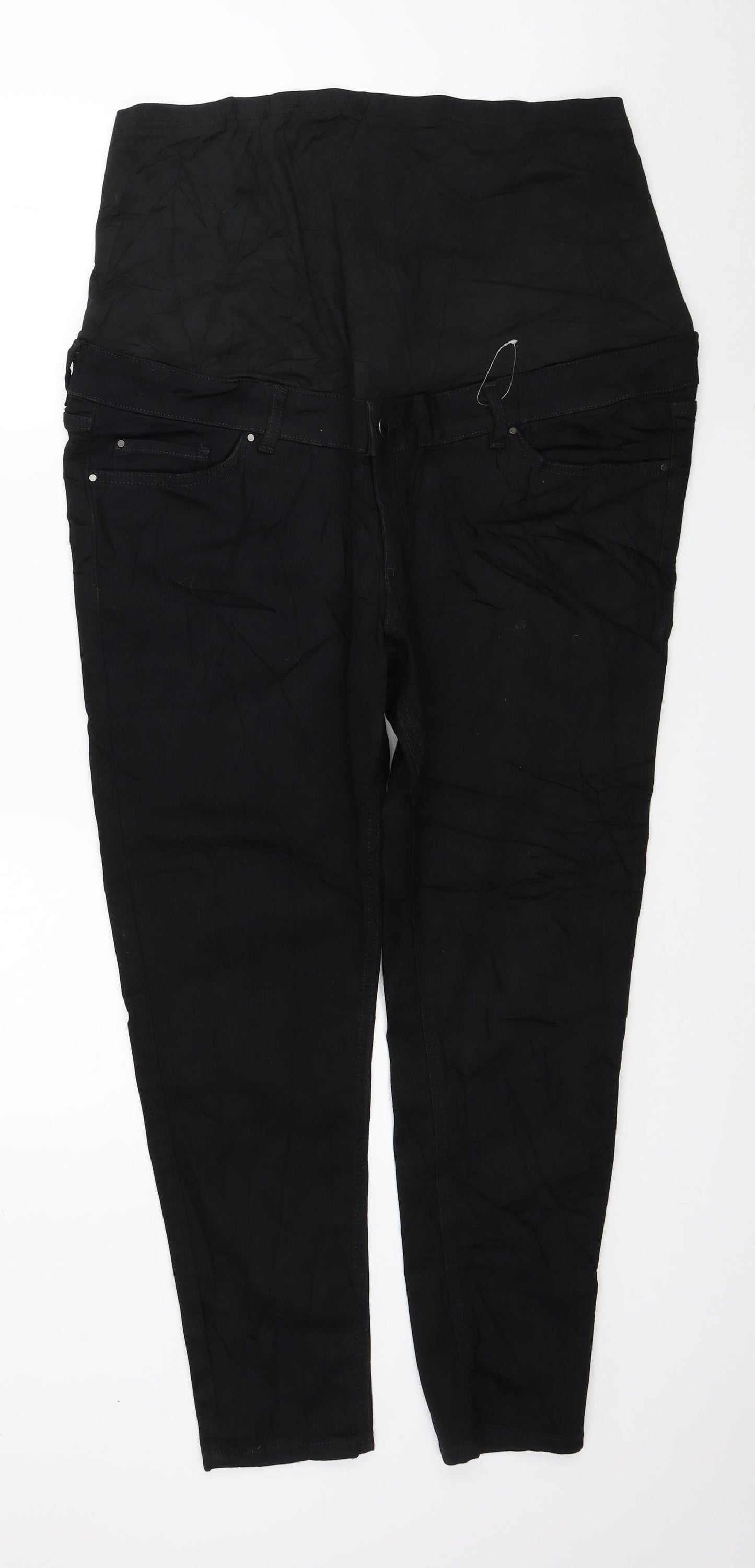 Marks and Spencer Womens Black Cotton Skinny Jeans Size 20 L27 in Regular Button