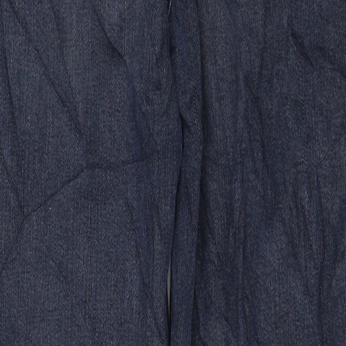Marks and Spencer Womens Blue Cotton Mom Jeans Size 8 L27 in Regular Button