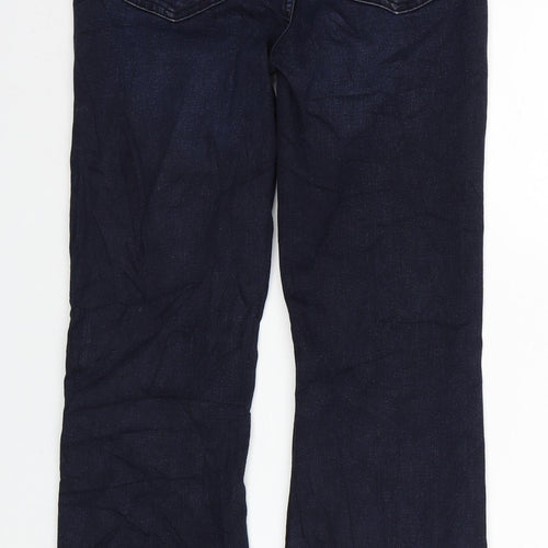 Marks and Spencer Womens Blue Cotton Bootcut Jeans Size 8 L30 in Regular Button